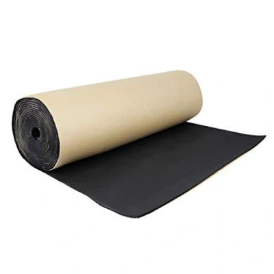 Imagen de sourcing map 60cmX100cm Aislante Térmico Insonorizante Forro Papel Adhesivo 3mm de Espesor Espuma Acústico Insonorización Coche Negro