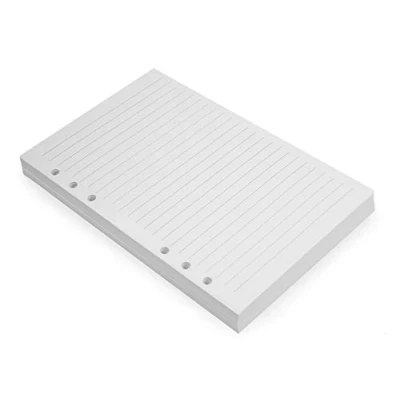 Imagen de A5 Inserciones de Planificador Carpetas 6 Anillos Repuestos Papel con Hojas Sueltas Forradas Compatible Filofax, Agujeros, 100 Hojas, 200 Páginas Color Marfil 21 x 14cm