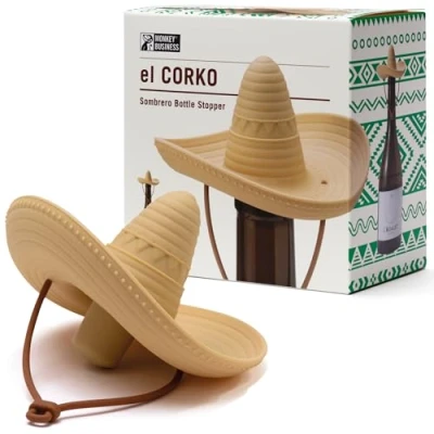 Imagen de Tapón de Vino Silicona Monkey Business, Tapones Botellas Vino, Sombrero, Accesorios Simpáticos, Tapon Botella El Corko