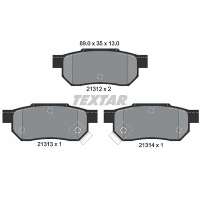 Imagen de TEXTAR 2131201 Juego de pastillas freno con avisador acústico desgaste HONDA: CIVIC 6 Hatchback, Fastback, Aerodeck