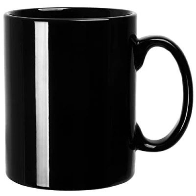 Imagen de SHOWFULL Taza de café grande, tazas 22 onzas, té cerámica lisa 650 ml, gran capacidad y asa, para oficina, hogar, color negro