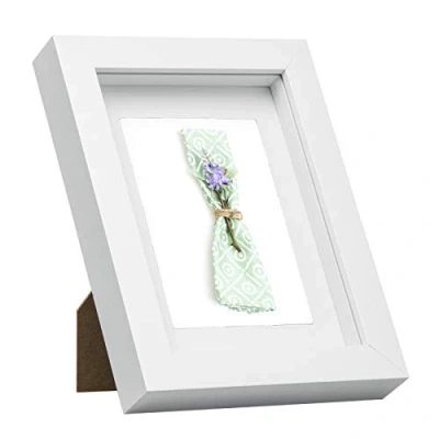 Imagen de EUGAD 3D Marco de Fotos con Profundidad 20x30cm, Objeto 1,5cm, Madera para Colgar en la Pared o Escritorio, Blanco