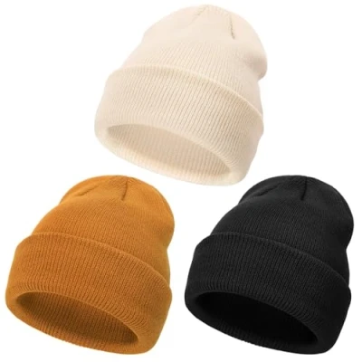 Imagen de DRESHOW 3 Piezas Toddler Beanie Kids Invierno Sombreros Niños Soft Knit Unisex Sombrero para Bebé Niñas Gorro Cálido Beanies Meses 6 Años