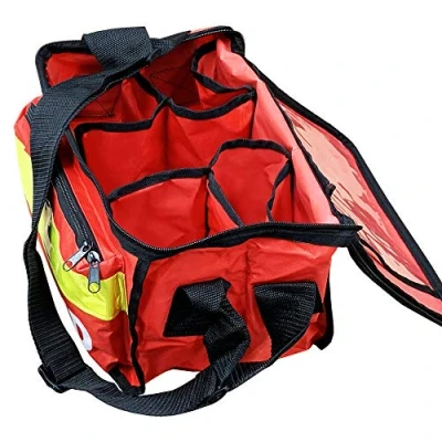 Imagen de JFA Medical Red Haversack Bolsa de primeros auxilios emergencia con bolsillo frontal, vacía