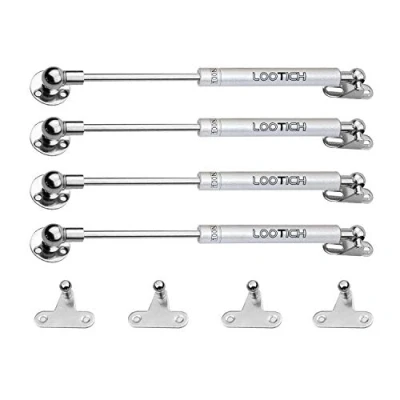 Imagen de LOOTICH 100N Acero Entero Hidráulico Amortiguador Piston de Gas Resorte para Puertas Armario Muebles Cocina Elevación Neumática Lid Stay Paquete 4