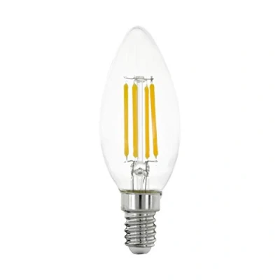 Imagen de Eglo LED E14, bombilla clásica en forma de vela, foco vela para iluminación retro, 4 vatios (equivalente a 40 vatios), 470 lúmenes, blanco cálido, 2700k, Edison C35, Ø 3,5 cm