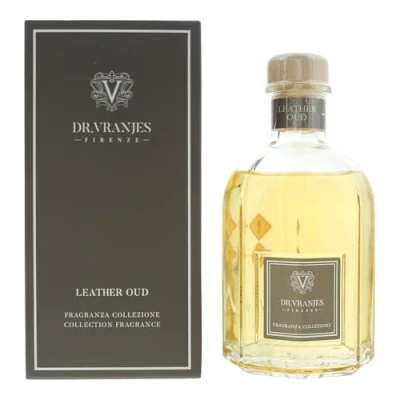 Imagen de Dr. Vranjes Firenze Difusor de vidrio con fragancia Leather Oud 250 ml Aromas oud, cuero, vainilla, almizcle y sándalo