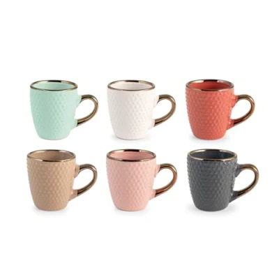 Imagen de H&amp;h set 6 tazze caff dots in colori assortiti cc 100
