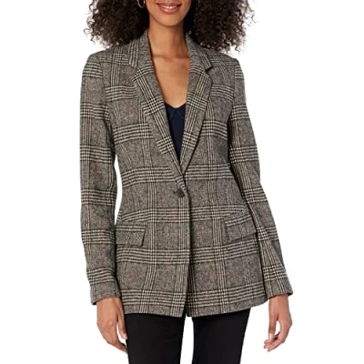 Imagen de The Drop Blake Blazer Largo para Mujer, Cuadros, XXS