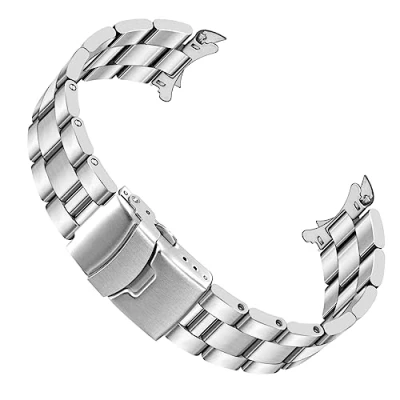 Imagen de Juntan Correa Repuesto Reloj 22mm Correas Metal para Hombres Mujeres Banda Cónica Acero Inoxidable Plata Hebilla Despliegue Extremos Curvos