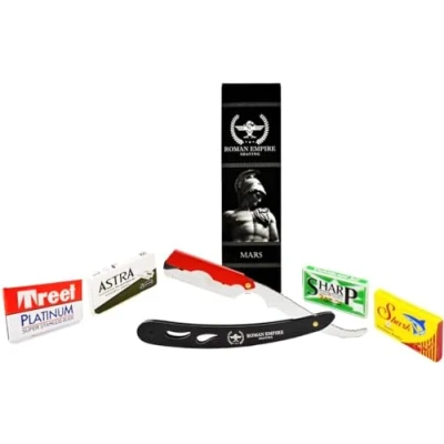 Imagen de Razor Blades Club Imperio Romano Afeitado Marte Nueva Maquinilla de afeitar profesional para barba, bigote y contornos con juego 20 cuchillas Acero 1 Unidad (1 Paquete)
