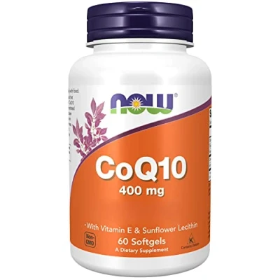 Imagen de Now Foods, CoQ10 (Coenzima Q10), 400mg, Altamente Dosificado, 60 Cápsulas blandas, Testado en Laboratorio, Sin Gluten, Soja, OGM