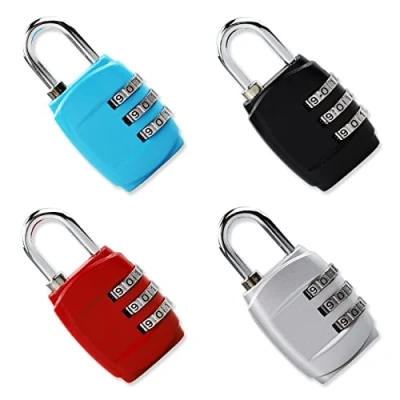 Imagen de 4 PCS 3Digitos Candado Combinacion Taquilla,Candado numerico, Candados para Mochilas y Maletas,Candado El Casillero del Gimnasio Escolar, Archivadores, Caja De Herramientas,Cerca, Cerrojo