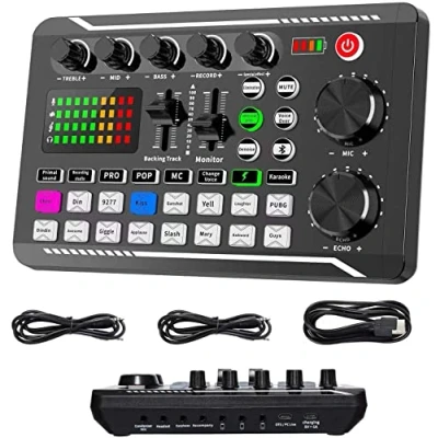 Imagen de Micrófono de Condensador USB, Tarjeta Sonido Externa Profesional para Transmisión en Vivo,Gaming Microfono con Filtro Pop,para Grabar Música y Video Podcast Juegos Chat Soporte Brazo
