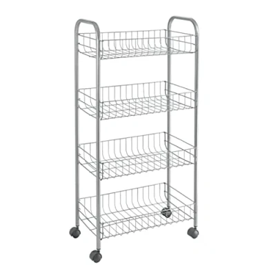 Imagen de Metaltex ASCONA Carro Multiuso con Ruedas. 4 Cestas. Color Gris, 41 x 23 84 cm