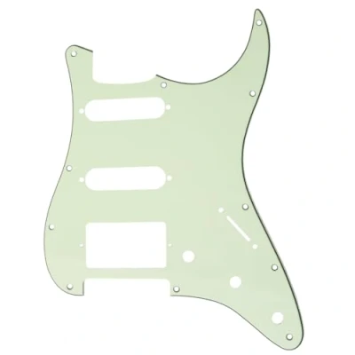 Imagen de Musiclily 11 Agujeros HSS Strat Pickguard Golpeador para Fender American/México Standard Stratocaster Estilo Moderno, 3 capas Mint Green