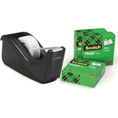Imagen de 3M C60 BK4 tape dispenser &amp; 4xMagic rolls Cinta adhesiva (33 m, 19 mm)