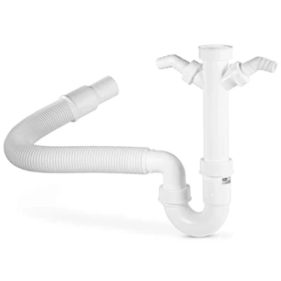 Imagen de Xavax Sifón Para Desague De Fregadero (Con tubería flexible (1 1/2&#039;&#039;) Color Blanco