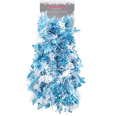 Imagen de Christmas Concepts® 3m / 9.8ft Grueso/Oropel Fino Decoración navideña Oropel (Azul y Blanco con Mariposas)