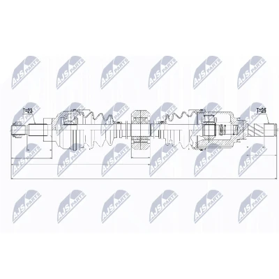 Imagen de NTY NPW RE 056 Árbol de transmisión Eje delantero, derecha Caja cambios manual, 5 marchas, manual DACIA: SANDERO 2