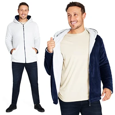 Imagen de CityComfort Sudaderas Hombre con Cremallera, Sudadera Reversible de Polar M 3XL (XL, Azul Marino)