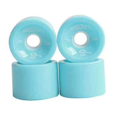 Imagen de Perfeclan 4 unids/Pack 70mm Longboard PU Rueda de Skateboard 78A dureza Ruedas Crucero ABEC 9 rodamientos Cubierta Exterior Luz Azul