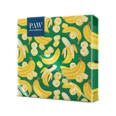 Imagen de PAW Servilletas Papel 3 Capas (33 x 33 cm) I 20 Unidades Perfecto para Cumpleaños, Fiestas, Bodas, Comuniones y Celebraciones de Colores Fiebre del Plátano