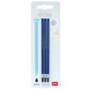 Imagen de Legami Recambio para bolígrafo de gel borrable, juego 3 piezas, altura 13 cm, tinta termosensible azul, punta 0,7 mm
