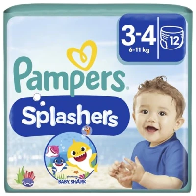 Imagen de Pampers Splashers Pañales de natación (talla 3 4, 12 unidades)