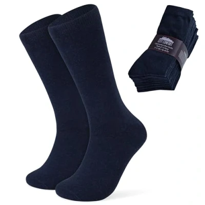 Imagen de CityComfort Calcetines Hombre Pack 12 Unidades, Suaves, Transpirables Talla Única 40 45 Regalos Hombres (Azul Marino, unica)