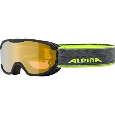 Imagen de ALPINA PHEOS JR. HM Gafas de esquí, Unisex Niños, Black Neon Yellow, One Size