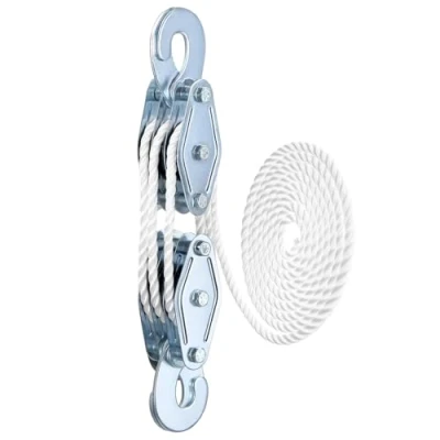 Imagen de QWORK® Poleas para cuerda Capacidad máxima de 400 kg Elevación 1,8 m