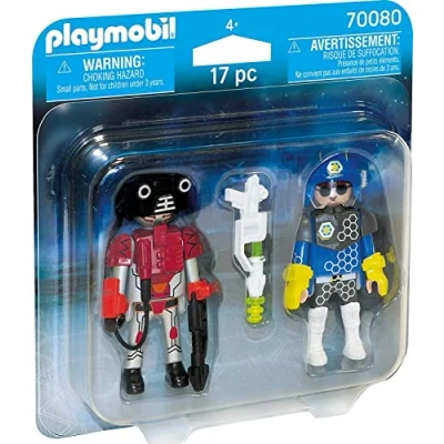 Imagen de PLAYMOBIL Duo Pack Duopack Policia Espacial, Color carbón (70080)
