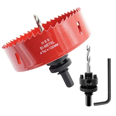 Imagen de Corona 120mm, LAIWEI Cortador de agujeros eje resistente para perforar madera, perfil aluminio, PVC y otros materiales