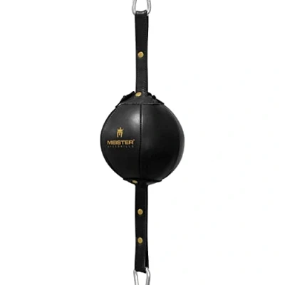 Imagen de Meister SpeedKills Bolsa de Piel Doble Extremo con Cuerdas elásticas y látex Ligera, Color Negro, pequeña (5 Pulgadas)