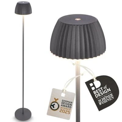 Imagen de Briloner Lámpara de pie LED con batería Brilo unplugged Riffle, antracita