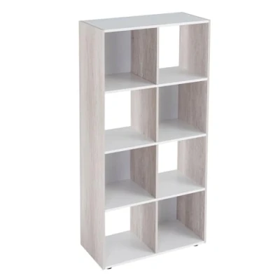Imagen de LOLAhome Estantería Cubo de MDF Blanca y Natural 60x120 cm