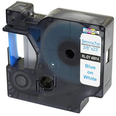 Imagen de Casete de Cinta compatible con DYMO 40914 S0720690 Azul sobre Blanco 9mm x 7m para LabelManager LM 160 210D 220P 260P 280 360D 420P 450D 500TS PnP MobileLabeler LabelPoint LabelWriter 450 Duo
