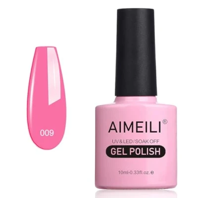 Imagen de AIMEILI Esmaltes semipermanentes para Uñas Soak Off UV LED De Gel Pink (009) 10ml