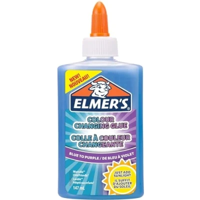 Imagen de Elmer&#039;s pegamento de PVA que cambia color, ideal para hacer slime, lavable, azul y morado, 147 ml, 1 unidad