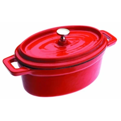 Imagen de IBILI Mini cocotte oval roja 15x10x6 cm, Hierro fundido, Apta para induccion