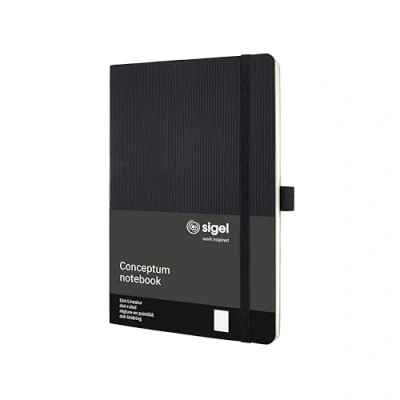 Imagen de SIGEL CO309 Cuaderno premium con lineatura dot, A5, tapa blanda, negro Conceptum
