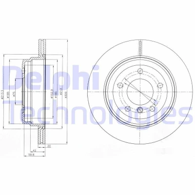 Imagen de DELPHI BG4243C Disco de freno 300 20 5 ventilado revestido altamente carbonizado sin cojinete rueda, anillo sensor ABS BMW: 3 Berlina, Coupé