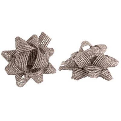 Imagen de Ideen mit Herz Lazos de yute, autoadhesivos, ideales para decorar y adornar regalos Navidad, cumpleaños, bodas (5 cm diámetro, 6 unidades, color topo)