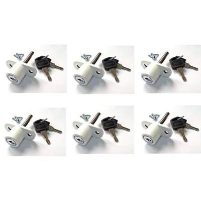 Imagen de Cerradura de ventanas correderas PACK 6 (BLANCO) LLAVES IGUALES