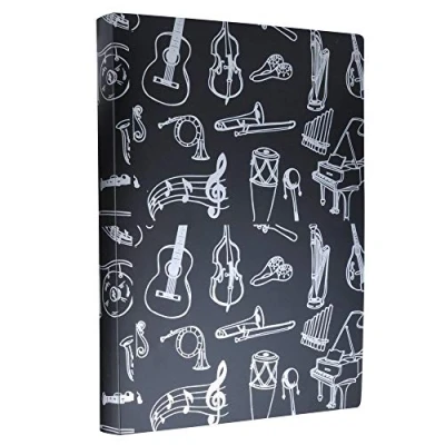 Imagen de Carpeta de archivos , tamaño A4, documentos, temática música, 40 bolsillos, almacenamiento papel