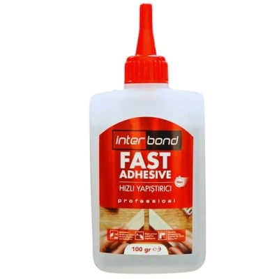 Imagen de interbond Cyanoacrylate Adhesive Fast Super Glue Extra Fuerte 100 gr Pegamento líquido superadhesivo universal para pegar plástico, vidrio, madera, piedra, metal, etc. (100 g)