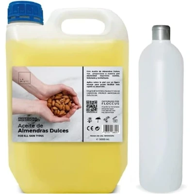 Imagen de Aceite de Almendras Dulces 5 L + Botella Rellenable 500 ml para Masaje Profesional