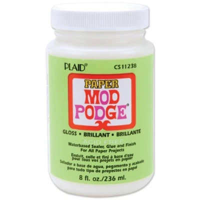 Imagen de Mod Podge 8 oz Paper Gloss Waterbase Sealer, Glue and Finish, Clear
