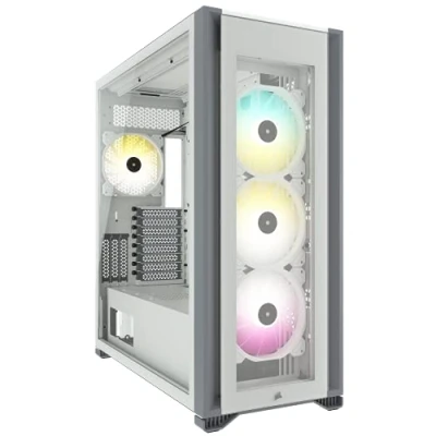 Imagen de Corsair iCUE 7000X RGB Chasis para PC Inteligente ATX Full Tower, Tres Paneles de Cristal Templado, Cuatro Ventiladores 140 mm Incluidos, Espacioso Interior, Negro